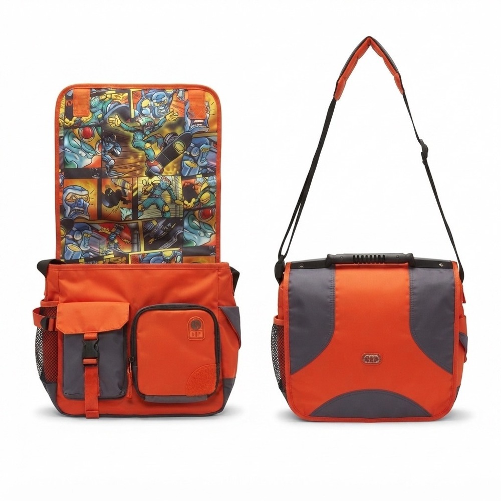 VTG Y2K GAP Orange Messenger Gamig Crossbody Bag Comic Book Graphic Lining